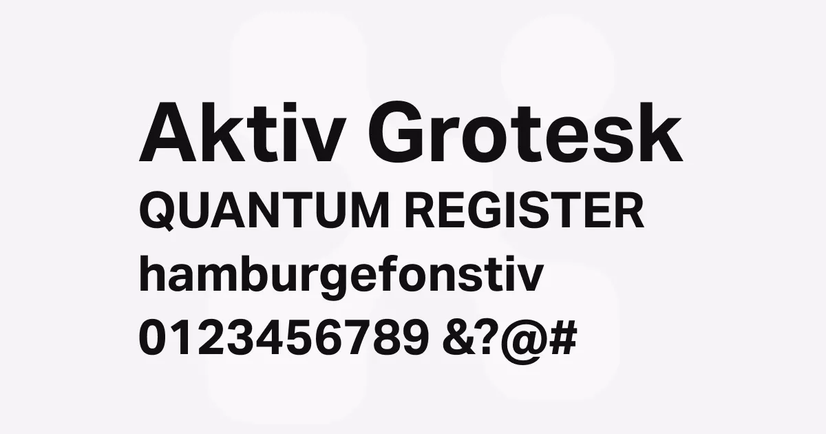 Aktiv Grotesk typeface by Bruno Maag