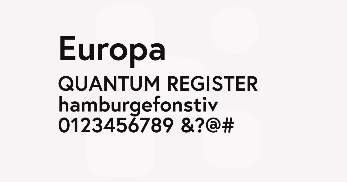 Europa typeface by Fabian Leuenberger