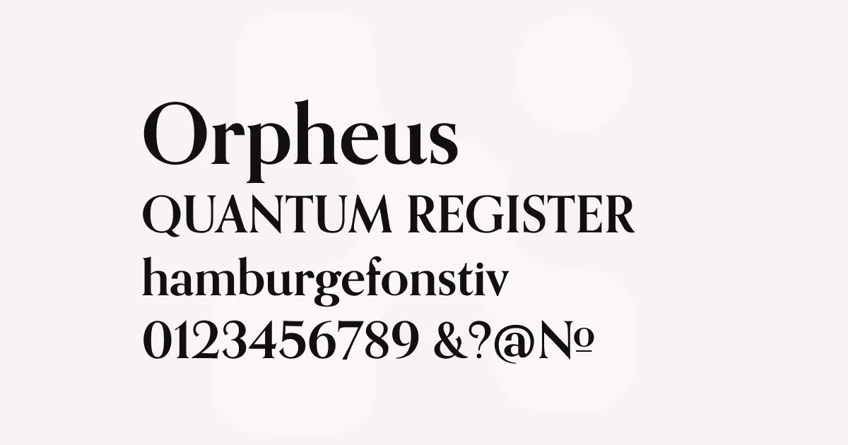 Orpheus typeface by Walter Tiemann (original), Patrick Griffin & Kevin Allan King (digital revival)